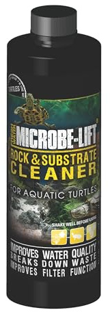 MICROBE-LIFT Rock and Substrate Cleaner for Aquatic Turtle Aquarium Environments, Clarifies Tank Water, Degrades Fecal Matter, 4 Fl Oz