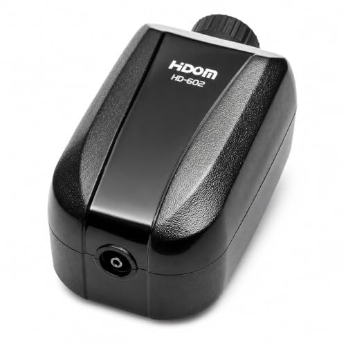 Hidom High Efficiency Quiet Adjustable Multi-Speed Aquarium Air Pump - 2.5w 2.0 LPM,Black | Quiet Operation and ideal for fish tanks up to 300 litres; Low 2.5w power consumption delivering 2.0 LPM