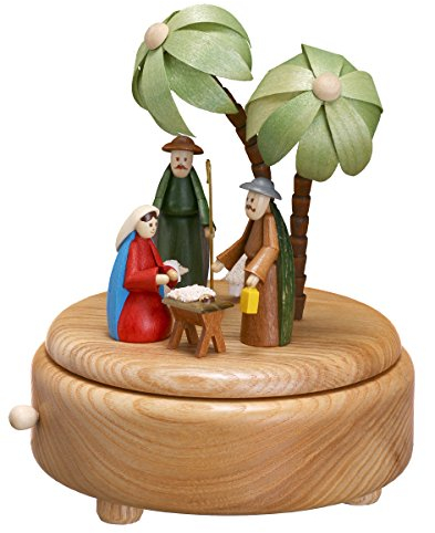 Rudolphs Schatzkiste Spieldose mit Christi Geburt bunt BxHxT 13x16x13 cm NEU Spieluhr Spielwerk Musikdose Musik Figur Seiffen Erzgebirge Holz Dekoration Weihnachten