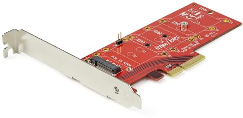 StarTech PEX4M2E1 Aufrüstsets rot | 2242 2260 2280 22110 Laufwerke, Rückwärtskompatibel PCIe 2.0 1.0, Native OS-Unterstützung