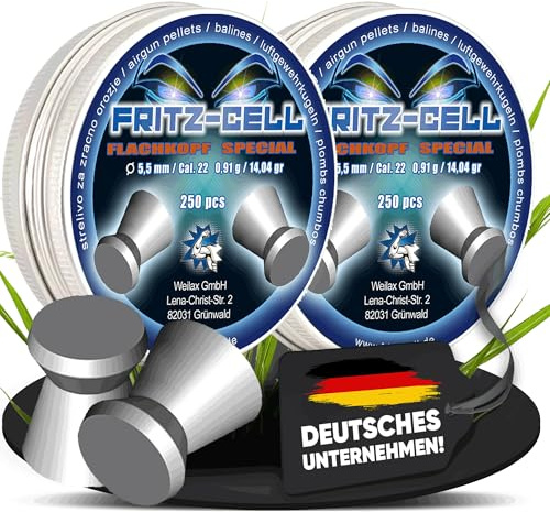 Fritz-Cell Diabolos 5,5 mm Flachkopf Premium für Luftgewehr – 500 Stück