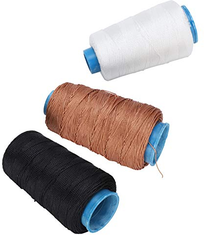 Pssopp 3Pcs Nylonfaden Nähen Nylonfaden Drachenseil Leder Nähfaden Gebundener Nylonfaden für Jeans und Haarweberei