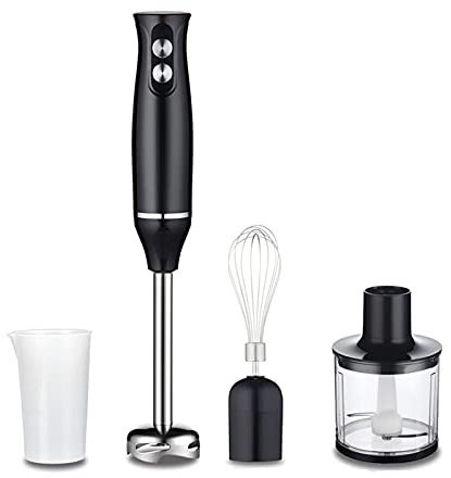 500W Hand Blender, 4-in-1 2-Speed Hand Immersion Blender Electric Hand Stick Blender with Food Chopper, Beaker, Egg Whisk,for Smoothies, Soups, Sauces