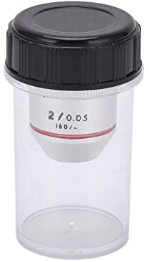 Microscope Objective Lens,Professional 2X Multiple,195 Achromatic Objectives Low Magnification,20.2mm/0.8in RMS Thread Optical Glass Lens, for Biological Microscope