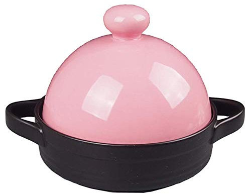 Pentole con coperchi Pentola per tagine da 7,5 Pollici, Tajine con Coperchio a Forma di Cono Pentole in Ceramica per casseruole in Ceramica (Rosa)