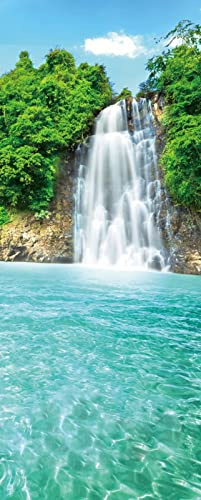A.Monamour Türtapete Selbstklebend Türfolie Türposter 3D Dambri Wasserfall Im Tropischen Wald In Vietnam Vinyl Folie Türdeko Tapete Wandbild Türaufkleber Türtattoo 90x200cm