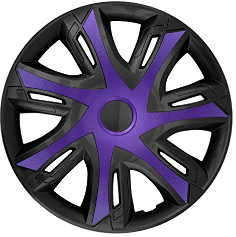 NRM N-Power Copricerchi Set completo 4 Copriruota Universali compatibili con Maggior Parte delle Marche e Cerchi (Viola/nero, 14)
