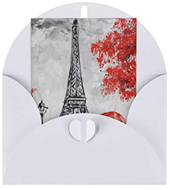 VOZITI Eiffelturm Paris Gemälde Grußkarte Jubiläumskarte BFF Karte Dankeskarte Urlaubskarte Hochzeitskarte Freundschaftskarte Geschenkkarte Liebeskarte
