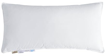 Homyrium Daunenkissen 40x80 Kopfkissen 40x80 Daunen Federkissen Dreikammer Kissen FÜLLUNG: außen 90% Daunen / 10% Federn; innen 100% Federn, 100% Baumwollbezug (800g, 1er Pack)