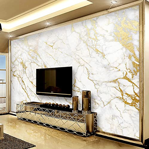LUXINSHISU Murale 3d salon papier peint abstrait or marbre TV fond mur chambre sticker mur art peinture