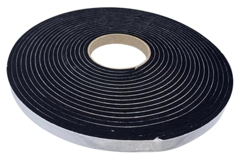 ACIT Rotolo epdm spessore 3mm/5mm, Guarnizione adesiva nera, epdm adesivo, striscia di gomma adesiva, guarnizione fai da te, porte, finestre, docce, frigorifero (10mt x 15mm, Spessore 3 mm)