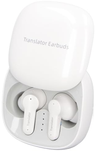 Sprachübersetzer-Ohrhörer, Zwei-Wege-Übersetzergerät mit APP für 144 Sprachen Online, Rauschunterdrückung, Kabellose Bluetooth 5.0-Übersetzer-Ohrhörer für das Lernen auf