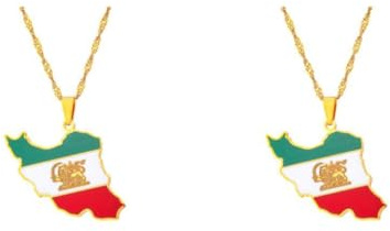 CLSSLVVBN Stylish And Trendy Stainless Steel Necklace With Eye-catching Pendant Iran Map Flag Pendant Necklaces Wide Application