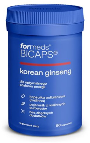 ForMeds - Bicaps Koreanischer Ginseng - 200mg Extrakt - Optimales Energieniveau - 1 Kapsel pro Tag - 60 Kapseln
