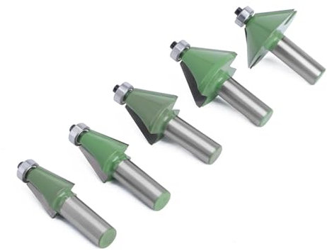 WowzZa 1 Stück 12 mm 1/2 Zoll Schaft Fasenfräser 11,25 15 22,5 30 45 Grad Fräser for Holzmaschine MC03232 (Size : 12.7mm Shank, Color : 15 Degree)