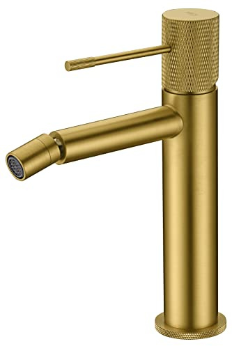 IMEX - Robinet Bidet | Robinet mitigeur Bide pour salle de bain | Robinet de bidet avec mélangeur d'eau chaude et froide | Robinetterie Bidet | Installation facile | Série Line | Couleur or brossé