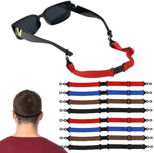 NAROSEBE 8 PCS Correa Ajustable para Gafas Cordón Ajustable para Gafas de Sol Correa para Anteojos Antideslizante Bandas Elástica para Gafa Cuerda de Retención de Gafa Deportiva para Mujer Hombre Niño