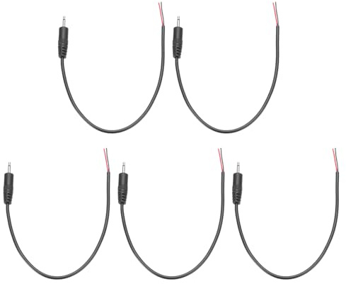sourcing map Cavo audio stereo mono stereo TRS a 2 poli, jack maschio da 2,5 mm a filo nudo, per riparazione cavi cuffie auricolari, 0,25 m, 5 pezzi