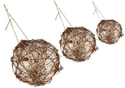 Milisten 3stücke Vogelnistmaterialkugeln Halter Für Wildvögel Mit Natürlichem Nistmaterial Gefüllt Für Innen Und Außenbereich Als Nisthilfe Für Sittiche Und Andere Vögel