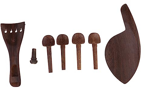 BESTonZON Holz Saitenhalter und Wirbel für Violinen Geigenbeschläge und Ersatzteile für Violinenliebhaber Einfach zu Montieren und Langlebig