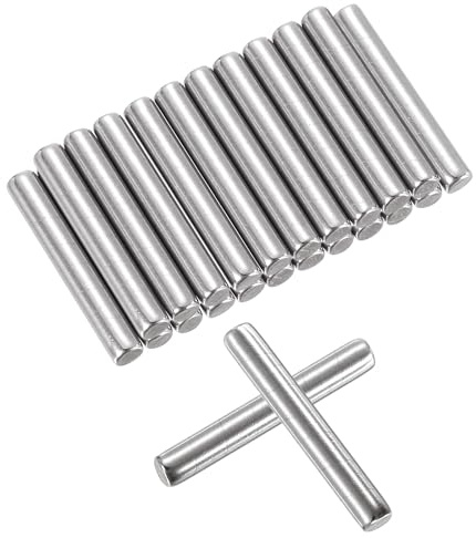 QUARKZMAN 50 Stück 3mm x 20mm Regalbodenträger, Regalstifte Zylinderstift, verstellbare Regalbodenhalter Bodenträger Edelstahl Silber (0,12 x 0,78 Zoll)