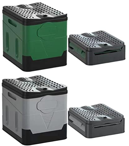 Tragbare Toilette mit Klapphocker, Aufbewahrungsbox unterstützt bis zu 150 kg für Outdoor-Reisen, Camping, Auto, Töpfchen für Erwachsene, Schwangere, Erbrechen Eimer (Sensing Dual Light Zoom