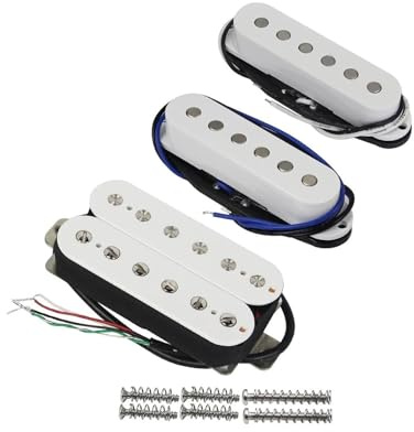 3PCS Gitarre Single Coil Pickups Humbucker Pickup E-gitarre Teil Tonabnehmer Playing Accessories(White Set)