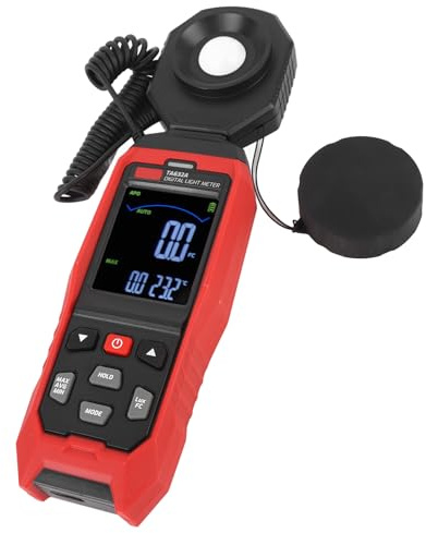 Lichtmesser, Digitales Lux-Messgerät, Digitales -Beleuchtungsstärkemessgerät, 200000LX-Bereich, 0,1LX-Auflösung, Messung der Beleuchtungsintensität und Helligkeit