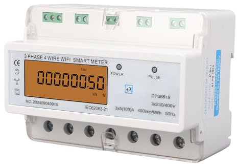 3 Phase Wifi Power Meter Current and Voltage Switch 3 Phase Din Rail Measuring Meter Energy Meter Din Guide Rail Power Meters