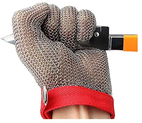 Guantes Anticortes, Guantes anticorte 304L, Guantes de Seguridad para Cocina, jardinería, Pesca, Trabajo, universales para Mano Izquierda y Derecha.