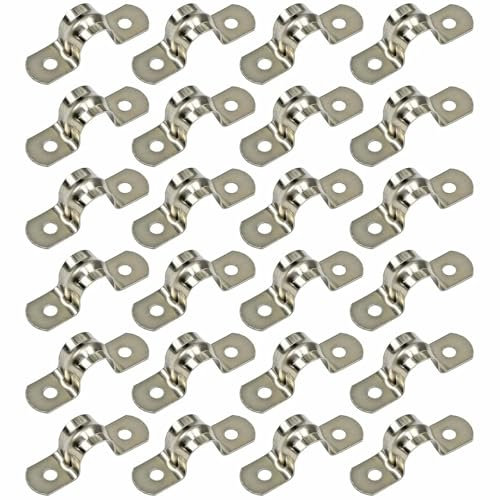 24pcs U Shape Pipe Clamps 5mm-40mm Two Hole Strap Conduit U-Tube Hose Clip Water Pipe Plumbing Saddle Clamps(M12)