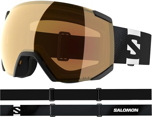 Salomon RADIUM PHOTO Goggles, Unisex Anti-Fog Ski Goggles for Trail Running and Mountain Adventures, Black/Red