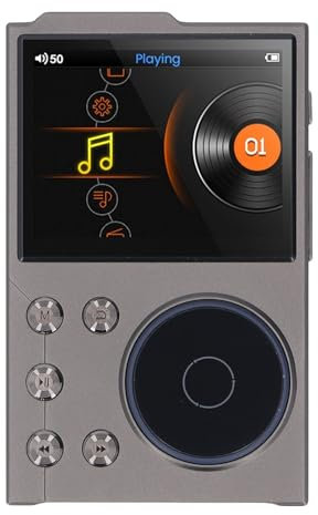 Lecteur MP3 HiFi avec Blue Tooth 5.3, Lecteur Audio Numérique Haute Résolution DSD FLAC HD sans Perte, Lecteur MP3 Portable HiFi, Prend en Charge jusqu'à 256 Go, écran HD 2,4