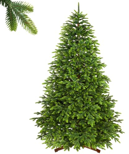 SHareconn Albero di Natale Artificiale 100% PE 195 cm - 4066 Punte, Rami Densi e Realistici, Alberi di Natale con Supporto in Legno, Montaggio Rapido, Riutilizzabile