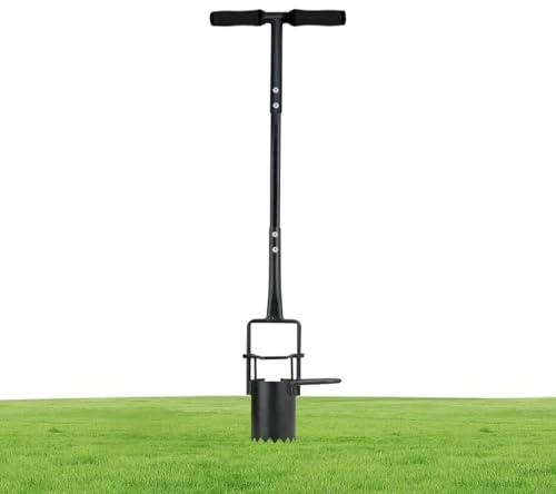 lisutupode Plantador De Bulbos con Mango Largo, Extractor De Césped con Palas, Cavador De Acero Multiusos Ergonómico Portátil para Aflojar Tierra, Trasplante De Plántulas Y Cuidado del Césped