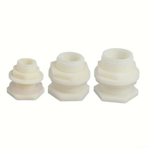 1 conector de tanque de agua ABS para cubos de lluvia y acuarios, diseño a prueba de fugas (3/4 pulgadas)