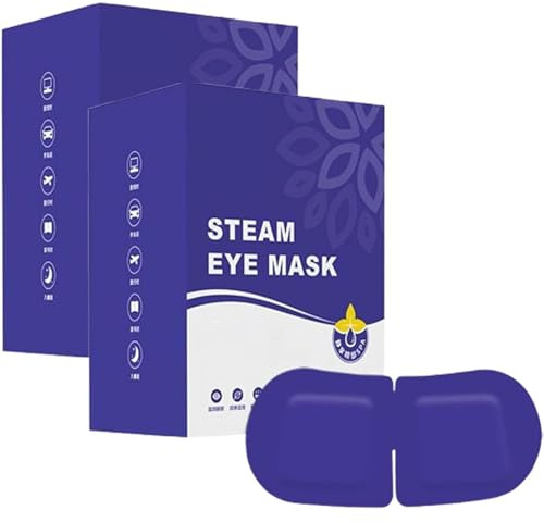 Lumidew Masque oculaire à vapeur, masque oculaire chauffé coulable compresse chaude, masque oculaire à vapeur auto-chauffant chaleur Instant Warmth + apaisant pour les yeux secs (2box)