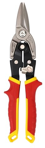 HURRICANE 10 inch Aviation Tin Snips, Heavy-Duty CR-M Metal Cutter, Non-Slip Grip & Lock for Straight Cutting Sheet Metal, Syurdy & Longer Life