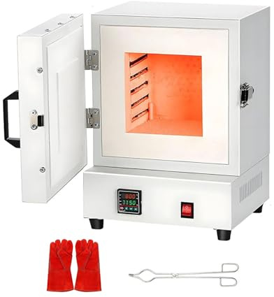 DHMYYXGS Horno Laboratorio Cerrado 2000w,Horno Fusión Metales Eléctrico 1150°c, Mufla Eléctrico para Procesamiento Joyería Y Trabajos Cerámica