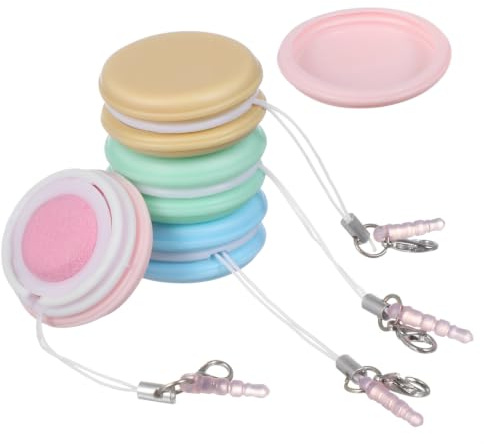 VOSAREA Pulitore per Schermi Telefono Cellulare Macaron 4 Pezzi con Microfibra e Spugna Portatile con Cordino Portachiavi Detergente Multifunzione per Smartphone Tablet Colore Casuale