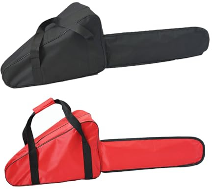 Borsa per il trasporto per motosega, per motoseghe da 40,6/45,7 cm, portatile, in tessuto Oxford, per la lavorazione del legno, 2 pezzi, supporto pieghevole (RD + BK)