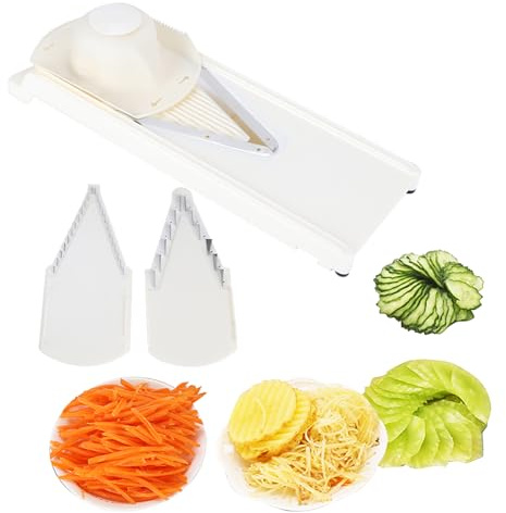 ZAWELIYO Grattugia Multifunzionale a Forma di V per Uso Domestico, Affettaverdure, Telaio Grande e Robusto con Acciaio Inossidabile per Tagliare Frutta e Verdura