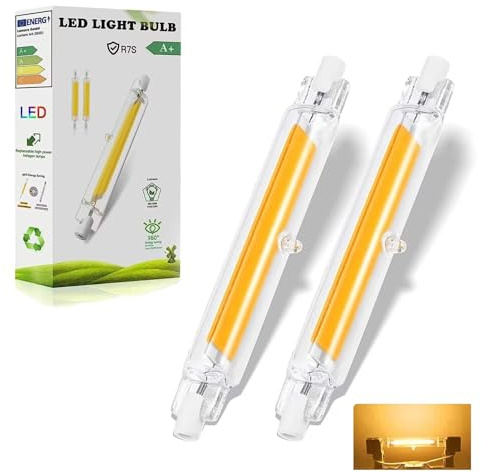 Dvnoua R7S LED 118mm Dimmbar, 20W R7S LED 118mm Lampen Ersatz für 200W Halogen Leuchtmittel, Warmweiß 3000K 2000 Lumen, Kein Flackern, 360°Abstrahlwinkel, für Flur/Deckenlampe/Stehlampe, 2er Pack