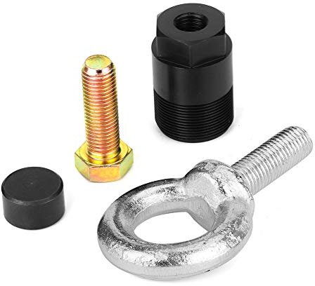 Kit Estrattore Volano con Anello Sollevamento in Acciaio, Filettatura 1 1 / 2in - 16 e 5 / 8in - 18, Nero - Utensile Resistente Anticorrosione, Per Motori Fuoribordo 45HP + Merc