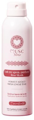 MUSC INTIME - Lait en spray parfumé - Rose Mystik - L’Envoutante - Hydrate et Adoucit - Enrichi en beurre de karité et aloe vera - 200ml