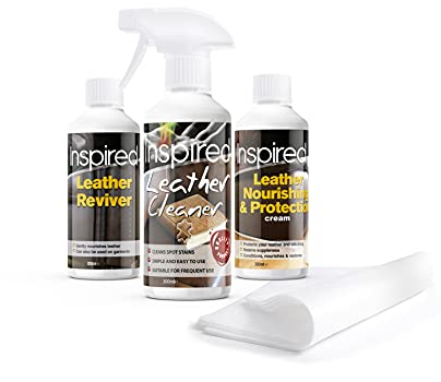 Inspired Leather Care Kit | Includes Leather Cleaner, Reviver + Nourishing and Protection Cream
