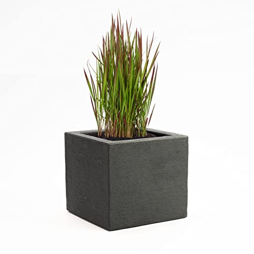 Pflanzwerk® Pflanzkübel Cube Anthrazit Kunststoff 34x40x40cm zum BESTPREIS *Größe auswählbar *Frostbeständiger Blumenkübel* *UV-Schutz* *Qualitätsware*