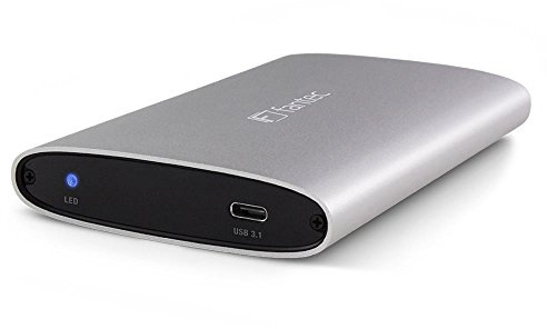 FANTEC ALU-25U31 Externes Festplattengehäuse (für den Einbau einer 6,35 cm (2,5 Zoll) SATA Festplatte oder SSD, USB 3.1 und UASP, Datentransfer bis 10Gbit/s, passive Kühlung, Aluminium Gehäuse) silber