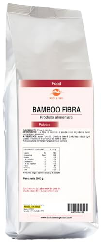 BioLine - Fibra di Bamboo (500g) Farina Alimentare ad Alto Contenuto di Fibre, Effetto Strutturante ed Addensante per Pancake, Frullati, Bevande, Dolci, Torte, Ideale per Ricette Dietetiche e Keto