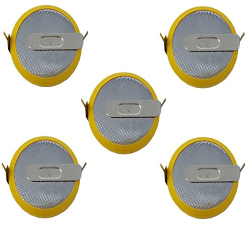 Eunicell Lot de 5 piles HF-CMOS BIOS BR/CR2032-HF avec cosses à souder 3 V pour PC jetable